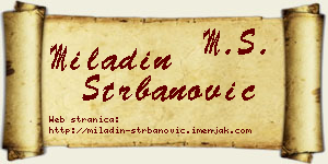 Miladin Štrbanović vizit kartica
